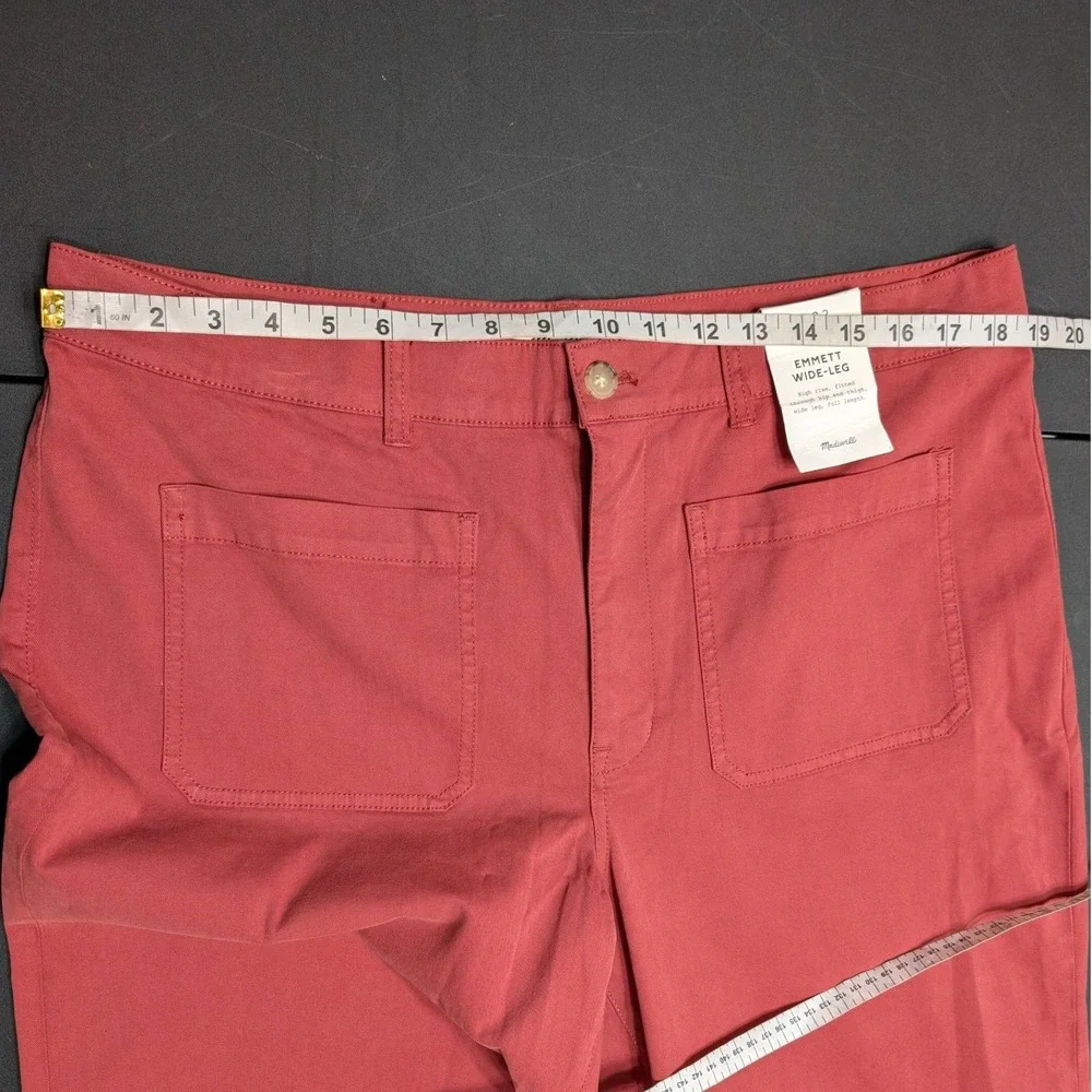 Madewell Emmett Wide-Leg Patch Pocket Pants Antique Rose Red Size 33‎ NEW